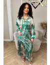 GREEN - 'MEDINA' - DUBAI INSPIRED SATIN MAXI BLOUSE DRESS