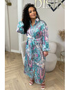 TURQUOISE - 'MEDINA' - DUBAI INSPIRED SATIN MAXI BLOUSE DRESS