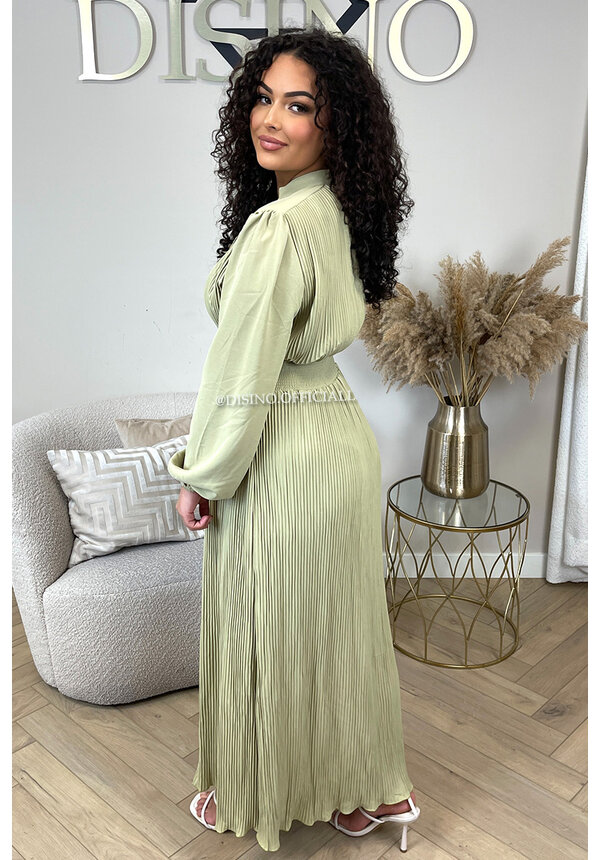 GREEN - 'MIRZA' - LONG SLEEVE MAXI DRESS