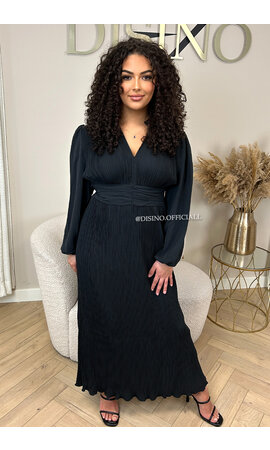 BLACK - 'MIRZA' - LONG SLEEVE MAXI DRESS