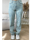 VINTAGE GREEN - 'TYLER JEANS' -EXCLUSIVE  STRAIGHT LEG DISTRESSED JEANS