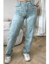 VINTAGE GREEN - 'TYLER JEANS' -EXCLUSIVE  STRAIGHT LEG DISTRESSED JEANS