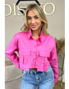 PINK - 'CASIE V2' - CROPPED CLASSY BLOUSE