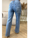 BLUE - 'MANHATTAN' - SUPER STRETCH HIGH WAIST WIDE LEG JEANS