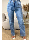 BLUE - 'MANHATTAN' - SUPER STRETCH HIGH WAIST WIDE LEG JEANS