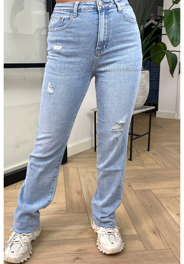 LIGHT BLUE - 'SYDNEY' - EXTRA LONG SUPER STRETCH STRAIGHT LEG JEANS