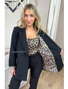 BLACK - 'LEONA'  - PREMIUM QUALITY OVERSIZED LEO DETAILS BLAZER