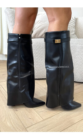 BLACK - 'SHARK BOOTS' - PREMIUM QUALITY PERFECT HIGH HEELS