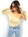 BEIGE - 'KRISS' - ONE ARM PERFECT FIT BODYSUIT