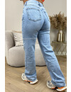 QUEEN HEART JEANS - LIGHT BLUE - 'ORLANDO' - PERFECT WASHING STRETCH WIDE LEG JEANS