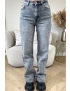 QUEEN HEART JEANS - GREY - 'ORLANDO' - PERFECT WASHING STRETCH WIDE LEG JEANS