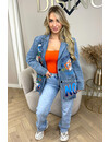 BLUE - 'BRITNEY' - EXCLUSIVE DENIM GRAFFITI DESIGNER BLAZER