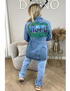 BLUE - 'BRITNEY' - EXCLUSIVE DENIM GRAFFITI DESIGNER BLAZER