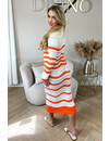 ORANGE - 'SANDY' - CROCHET KNITTED LONG SLEEVE DRESS