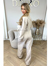 BEIGE - 'SERENA SET' - CROPPED BLOUSE + WIDE LEG PANTS SET