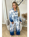 ROYAL BLUE - 'SAMIRA' - DESIGNER INSPIRED SATIN BLOUSE + PANTS TWO PIECE SET