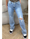 LIGHT BLUE - 'BROOKLYN' - EXTRA LONG SUPER STRETCH HIGH WAIST WIDE LEG JEANS - 2533