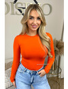 ORANGE - 'KRISTEL' - ROUND NECK PERFECT FIT BODYSUIT