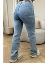 BLUE - 'DIAMONDS ALL OVER JEANS' - EXCLUSIVE STRETCH STRAIGHT LEG JEANS