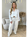 WHITE - 'CASIE V2' - CROPPED CLASSY BLOUSE