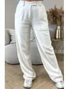 BEIGE - 'MILA LINNEN' - HIGH WAIST COMFY PANTALON