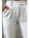 BEIGE - 'MILA LINNEN' - HIGH WAIST COMFY PANTALON