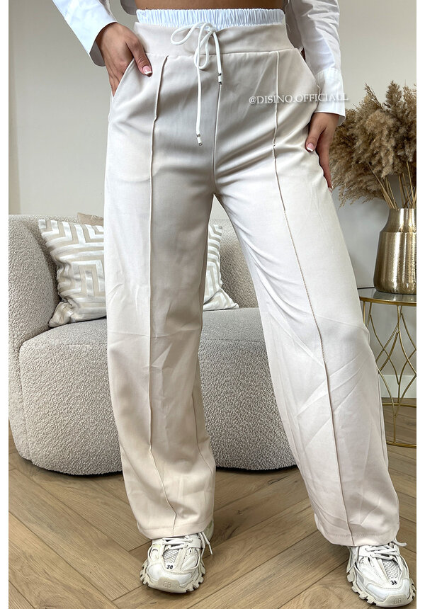 BEIGE - 'BOXER PANTALON' - INSPIRED STRIPED COMFY PANTALON