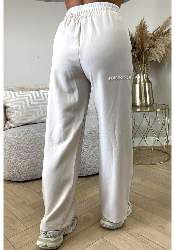 BEIGE - 'BOXER PANTALON' - INSPIRED STRIPED COMFY PANTALON