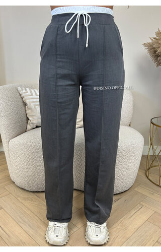 DARK GREY - 'BOXER PANTALON' - INSPIRED STRIPED COMFY PANTALON 