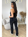 BLACK - 'CELINA DIAMONDS JEANS' - EXCLUSIVE STRETCH STRAIGHT LEG JEANS