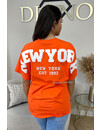 ORANGE - 'NY ON MY BACK TEE' - OVERSIZED TEDDY SLOGAN TEE NEW YORK