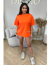 ORANGE - 'NY ON MY BACK TEE' - OVERSIZED TEDDY SLOGAN TEE NEW YORK