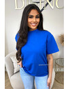 ROYAL BLUE - 'NY ON MY BACK TEE' - OVERSIZED TEDDY SLOGAN TEE NEW YORK