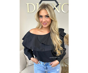 Solid one shoulder dip hem blouse hotsell