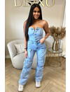 LIGHT BLUE - 'REESE JUMPSUIT' - SUPER STRETCH MULTIPOCKET CARGO JUMPSUIT