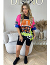 BLACK - 'FUNKY BIKER SET' - SLOGAN DESIGNER INSPIRED TEE + BIKER SET