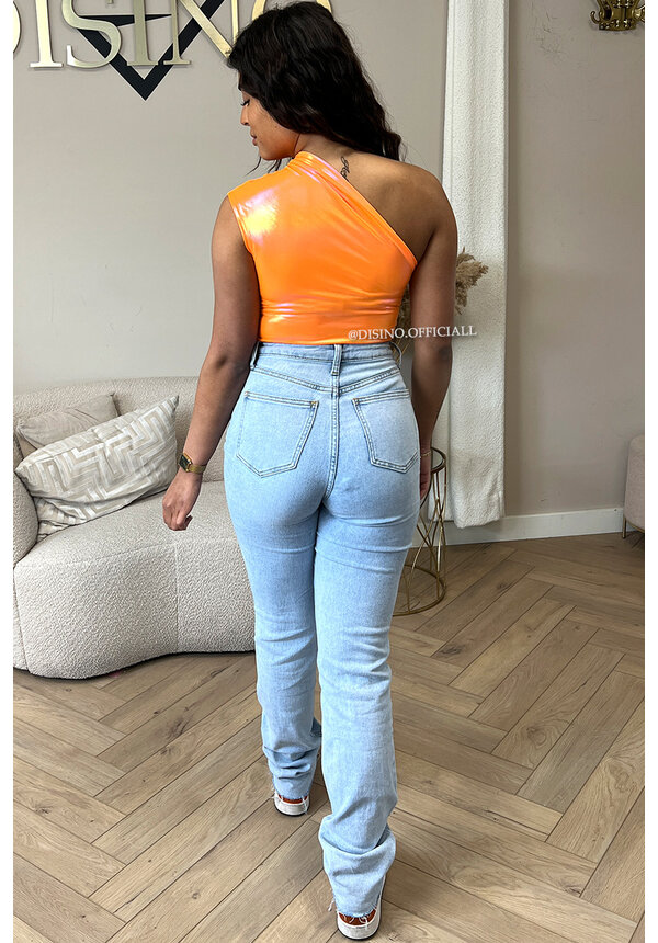 ORANGE - 'SELENA BODYSUIT' - METALLIC ONE SHOULDER BODYSUIT