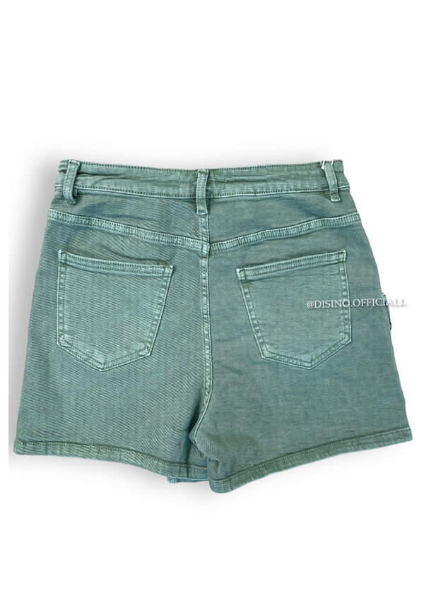 KHAKI GREEN - 'CAMERON' - SUPER STRETCH DENIM SKORT