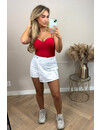 WHITE - 'CAMERON' - SUPER STRETCH DENIM SKORT