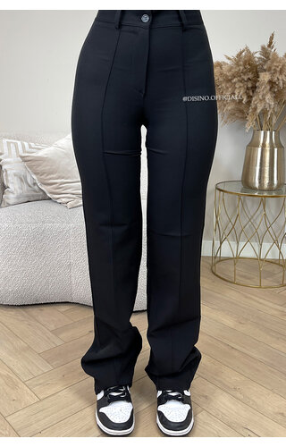 BLACK - 'KIANA V2 PANTS' - PERFECT FIT HIGH WAIST STRAIGHT PANTALON 