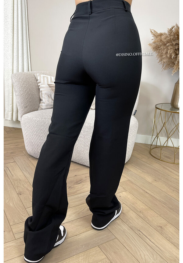 BLACK - 'KIANA V2 PANTS' - PERFECT FIT HIGH WAIST STRAIGHT PANTALON