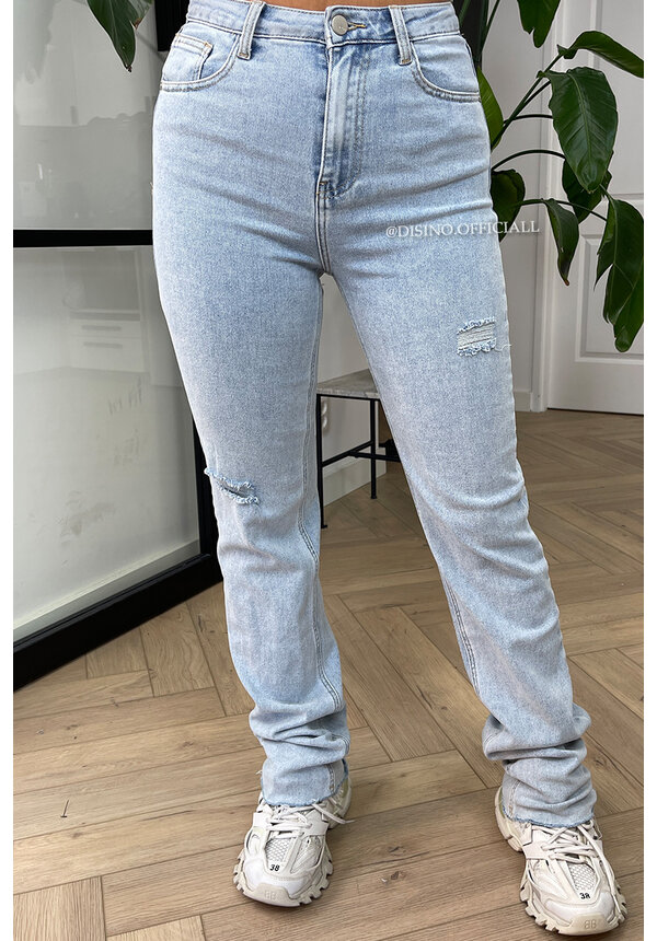 LIGHT BLUE - 'MONACO' - EXTRA LONG SUPER STRETCH STRAIGHT LEG JEANS