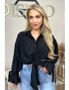 BLACK - 'MONICA' - CROPPED KNOT BLOUSE