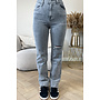 GREY - 'ALMERIA' - SUPER STRETCH STRAIGHT LEG JEANS -