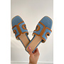 BLUE - 'HARPER V2 SLIDERS' - INSPIRED H-SLIPPERS