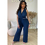NAVY BLUE - 'DAISY JUMPSUIT' - MULTI WAY MOUSSELINE COTTON JUMPSUIT