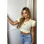 SOFT YELLOW - 'AMAYA' - CUTE RUFFLE CROPPED TOP