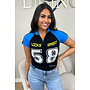 BLUE - 'MOTORSPORT TOP' - STRETCH ZIPPER MOTORSPORT TOP