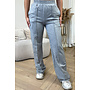 GREY MELANGE - 'EVI COMFY PANTS' - PREMIUM QUALITY WIDE LEG JOGGER PANTS