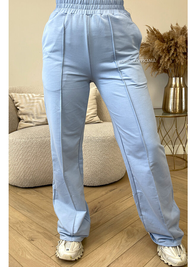 BLUE - 'EVI COMFY PANTS' - PREMIUM QUALITY WIDE LEG JOGGER PANTS